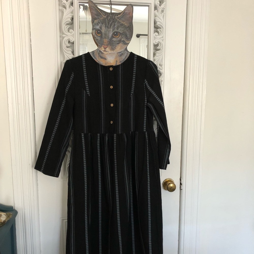 Piper & Scoot Black Button Front Dress